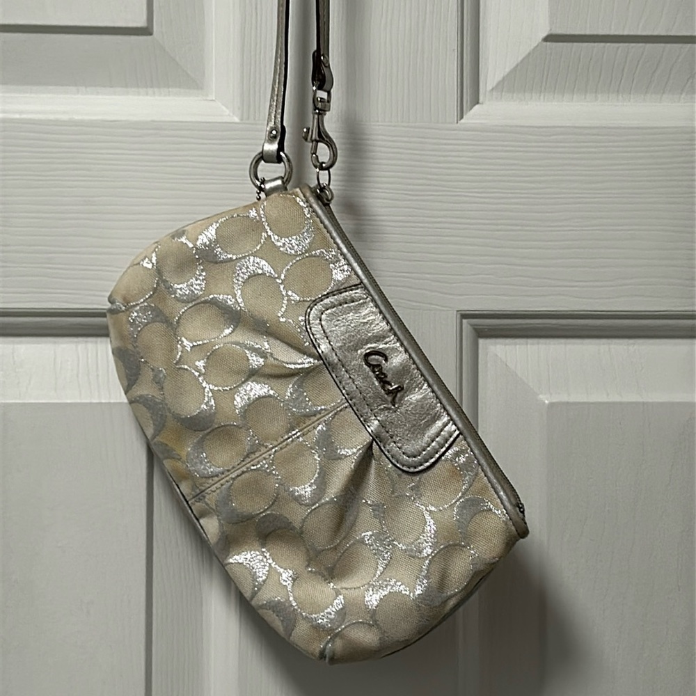 Coach Wristlet With Logo Tag